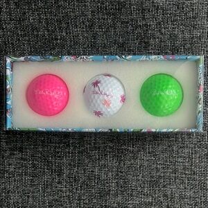 Lilly Pulitzer Vibrant Golf Ball Trio - Pink, White, Green